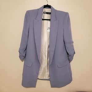 Zara Blazer Oversized with Rolled Up Sleeves - Periwinkle Color, Size Small